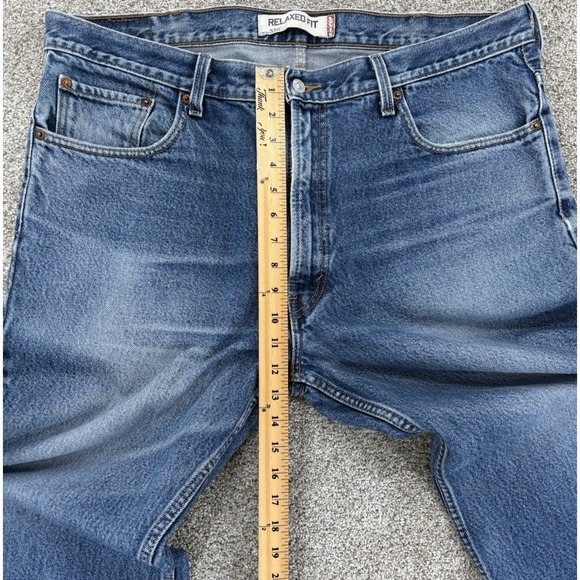 Vintage Levis 550 Jeans Mens 40x32 Blue Relaxed Washed Out Whiskers Workwear Y2K - Picture 9 of 11
